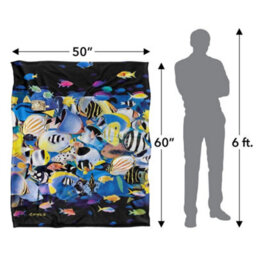 Royce Mcclure Night Dive Silky Tropical Fish Supersoft Blanket Multicoloured (152Cm X 127Cm) - thumbnail 5