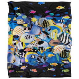 Royce Mcclure Night Dive Silky Tropical Fish Supersoft Blanket Multicoloured (152Cm X 127Cm) - thumbnail 1