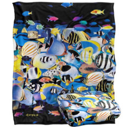 Royce Mcclure Night Dive Silky Tropical Fish Supersoft Blanket Multicoloured (152Cm X 127Cm) - thumbnail 2