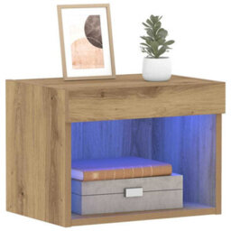 Berkfield Wall Cabinets With Led Lights 2 Pcs Artisan Oak 40X30X30 Cm - thumbnail 3