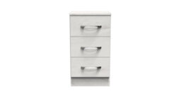 Hampshire 3 Drawer Bedside Cabinet In Marble (Ready Assembled)