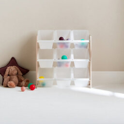 Sweeek - Children's Toy Storage Unit With 9 Baskets Tobias Natural 64X29.5X60 Cm - thumbnail 1