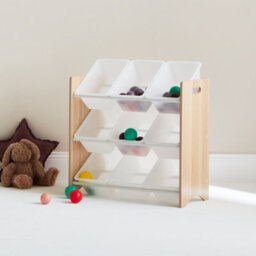 Sweeek - Children's Toy Storage Unit With 9 Baskets Tobias Natural 64X29.5X60 Cm - thumbnail 4