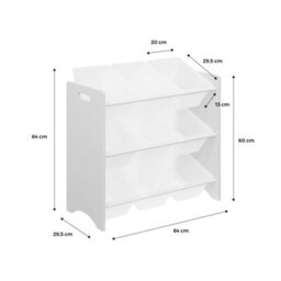 Sweeek - Children's Toy Storage Unit With 9 Baskets Tobias Natural 64X29.5X60 Cm - thumbnail 5
