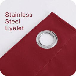 Deconovo Blackout Curtains Eyelet Curtains Thermal Insulated Bedroom Curtains For Restaurant W52 X L72 Inch Dark Red 2 Panels - thumbnail 6