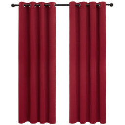Deconovo Blackout Curtains Eyelet Curtains Thermal Insulated Bedroom Curtains For Restaurant W52 X L72 Inch Dark Red 2 Panels - thumbnail 1