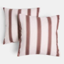 Ohs 2 X Stripe Garden Cushion Covers Outdoor Water Resistant - Chocolate/cream - thumbnail 3