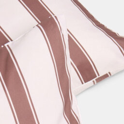 Ohs 2 X Stripe Garden Cushion Covers Outdoor Water Resistant - Chocolate/cream - thumbnail 6