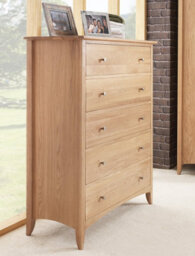 Statement Furniture Edward Hopper Oak 5 Drawer Chest Of Drawers - thumbnail 1