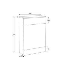 Homestylestore 1050mm Concrete Grey Bathroom Combination Vanity Toilet Wc Unit And Chrome T Bar Handles - thumbnail 5