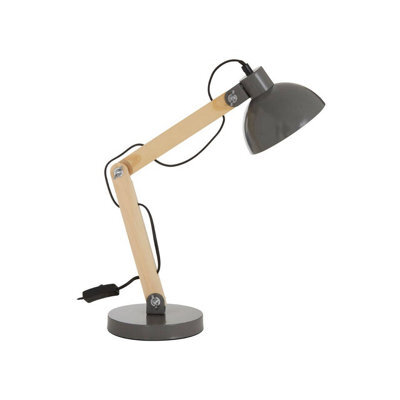 Orsina Ambiant Grey Wood And Metal Table Lamp, Versatile Bedside Table Lamp, Modern Rustic Livingroom Table Lamp - image 1