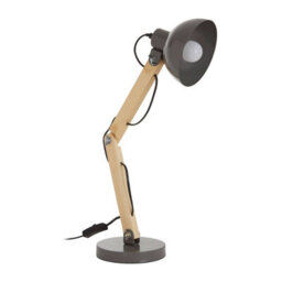 Orsina Ambiant Grey Wood And Metal Table Lamp, Versatile Bedside Table Lamp, Modern Rustic Livingroom Table Lamp - thumbnail 2