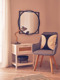 Orsina Ambiant Grey Wood And Metal Table Lamp, Versatile Bedside Table Lamp, Modern Rustic Livingroom Table Lamp - thumbnail 6