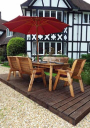 Charles Taylor Trading Eight Seater Rectangular Table Set With Cushion - W340 X D216 X H98 - Fully Assembled - Burgundy - thumbnail 6