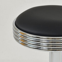 Lakeland Furniture American Diner Black Faux Leather Chrome Adjustable Base Bar Stool - thumbnail 7