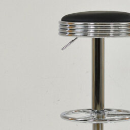 Lakeland Furniture American Diner Black Faux Leather Chrome Adjustable Base Bar Stool - thumbnail 8