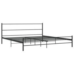 Berkfield Bed Frame Black Metal 6Ft Super King 180X200 Cm - thumbnail 2