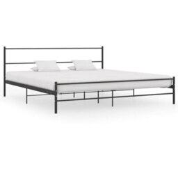 Berkfield Bed Frame Black Metal 6Ft Super King 180X200 Cm - thumbnail 1