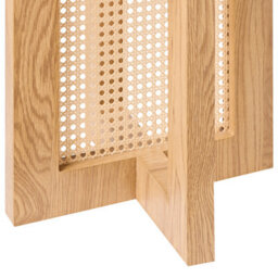 Wyld And Coco Luxehaven 50 Cm Round Side Table In Light Brown Mdf With Rattan Base - thumbnail 6