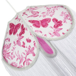 Happy Homewares Pink Butterfly Victorian Vintage Lamp Shade With Oval Velvet Sections - thumbnail 4