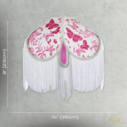Happy Homewares Pink Butterfly Victorian Vintage Lamp Shade With Oval Velvet Sections - thumbnail 7