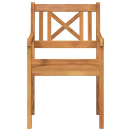 Walplus Garden Chair 2 Pcs Brown 56 X 56 X 90Cm Solid Acacia Wood - thumbnail 5