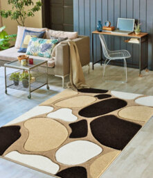 Smart Living Modern Hand Carved Multicolour Soft Thick Stone Area Rug - 60X110Cm - Beige Brown - thumbnail 2
