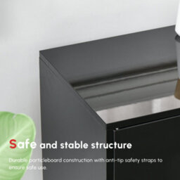 Wyld Haus Lino High Gloss Black Sideboard With Push-Click Drawers And 3 Doors, 117W X 36D X 74H Cm - thumbnail 6