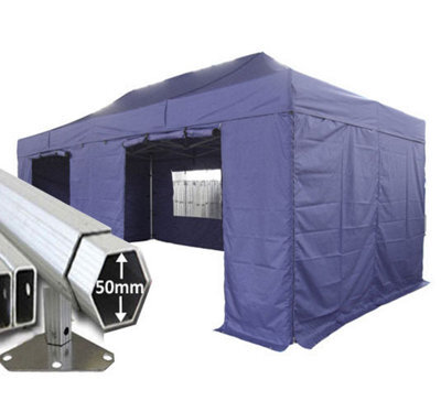 Crocodile Trading 3M X 6M Extreme 50 Commercial Instant Shelter Pop Up Gazebos Frame, Canopy & Sides - Navy Blue - image 1