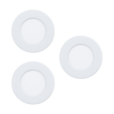 3-Pack White Steel Flush Ceiling Downlights With Built-In 2.7W Led - 3000K Warm Light - image 1