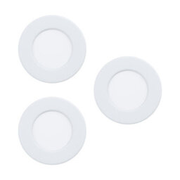 3-Pack White Steel Flush Ceiling Downlights With Built-In 2.7W Led - 3000K Warm Light - thumbnail 1