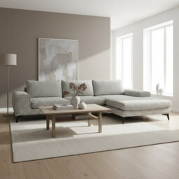 Abakus Direct Venice Chenille Corner Sofa In Light Grey Right Facing With Deep Seats And Extra-Wide Padded Arms - thumbnail 4