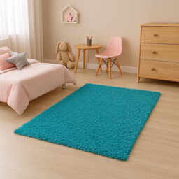 Uetian Teal Blue Small 80X150 Cm Soft 5Cm Pile For Home Living Room Master Bedroom - thumbnail 6