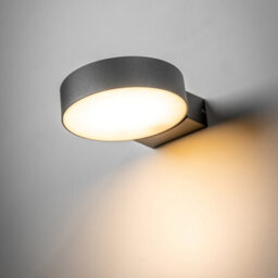 CGC Lighting Cgc Darcy Anthracite Dark Grey Adjustable Round Led Outdoor Outside Wall Light 3000K Warm White Ip54 - thumbnail 1