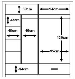 Arte Lux V - Grey Sliding Door Mirrored Wardrobe With Shelves And Drawers (H2150mm W2000mm D600mm) - thumbnail 5