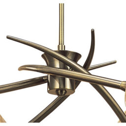 Luminosa Lighting Luminosa Flavia Telescopic Pendant Convertible To Semi Flush Round 4 Light G9, Antique Brass - thumbnail 5