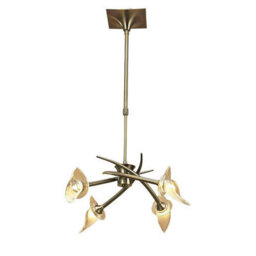 Luminosa Lighting Luminosa Flavia Telescopic Pendant Convertible To Semi Flush Round 4 Light G9, Antique Brass - thumbnail 1