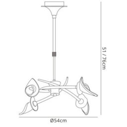 Luminosa Lighting Luminosa Flavia Telescopic Pendant Convertible To Semi Flush Round 4 Light G9, Antique Brass - thumbnail 6