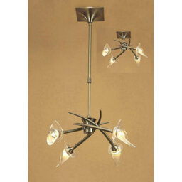 Luminosa Lighting Luminosa Flavia Telescopic Pendant Convertible To Semi Flush Round 4 Light G9, Antique Brass - thumbnail 2