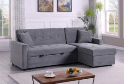 Mattress Guru Hinton Corner Sofa Bed With Reversible Chaise And Hidden Storage In Grey - thumbnail 1