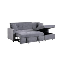 Mattress Guru Hinton Corner Sofa Bed With Reversible Chaise And Hidden Storage In Grey - thumbnail 2
