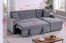 Mattress Guru Hinton Corner Sofa Bed With Reversible Chaise And Hidden Storage In Grey - thumbnail 5