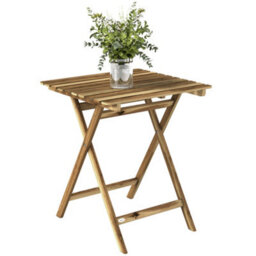 Outsunny Outdoor Coffee Table Foldable Wooden Garden Table Natural Wood - thumbnail 2