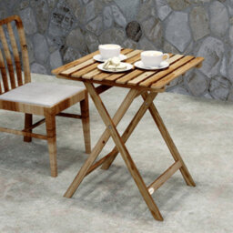Outsunny Outdoor Coffee Table Foldable Wooden Garden Table Natural Wood - thumbnail 9