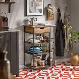 Sobuy Fkw99-N, Industrial Vintage Style Kitchen Trolley Cart Storage Trolley Serving Trolley With Drawer,w50Xd37Xh87 - thumbnail 2