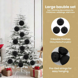 Vidaxl Christmas Bauble Set Xl 9 Pcs Black Plastic - thumbnail 7