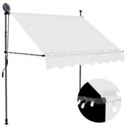 Berkfield Manual Retractable Awning With Led 100 Cm Cream