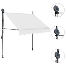 Berkfield Manual Retractable Awning With Led 100 Cm Cream - thumbnail 3