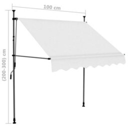 Berkfield Manual Retractable Awning With Led 100 Cm Cream - thumbnail 8