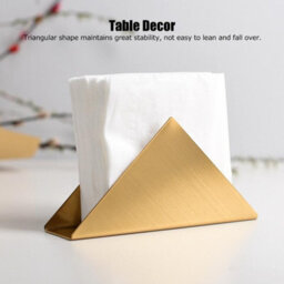 1 Pack Triangular Tissue Holder, Nordic Gold Vertical For Hotels And Restaurants - thumbnail 2